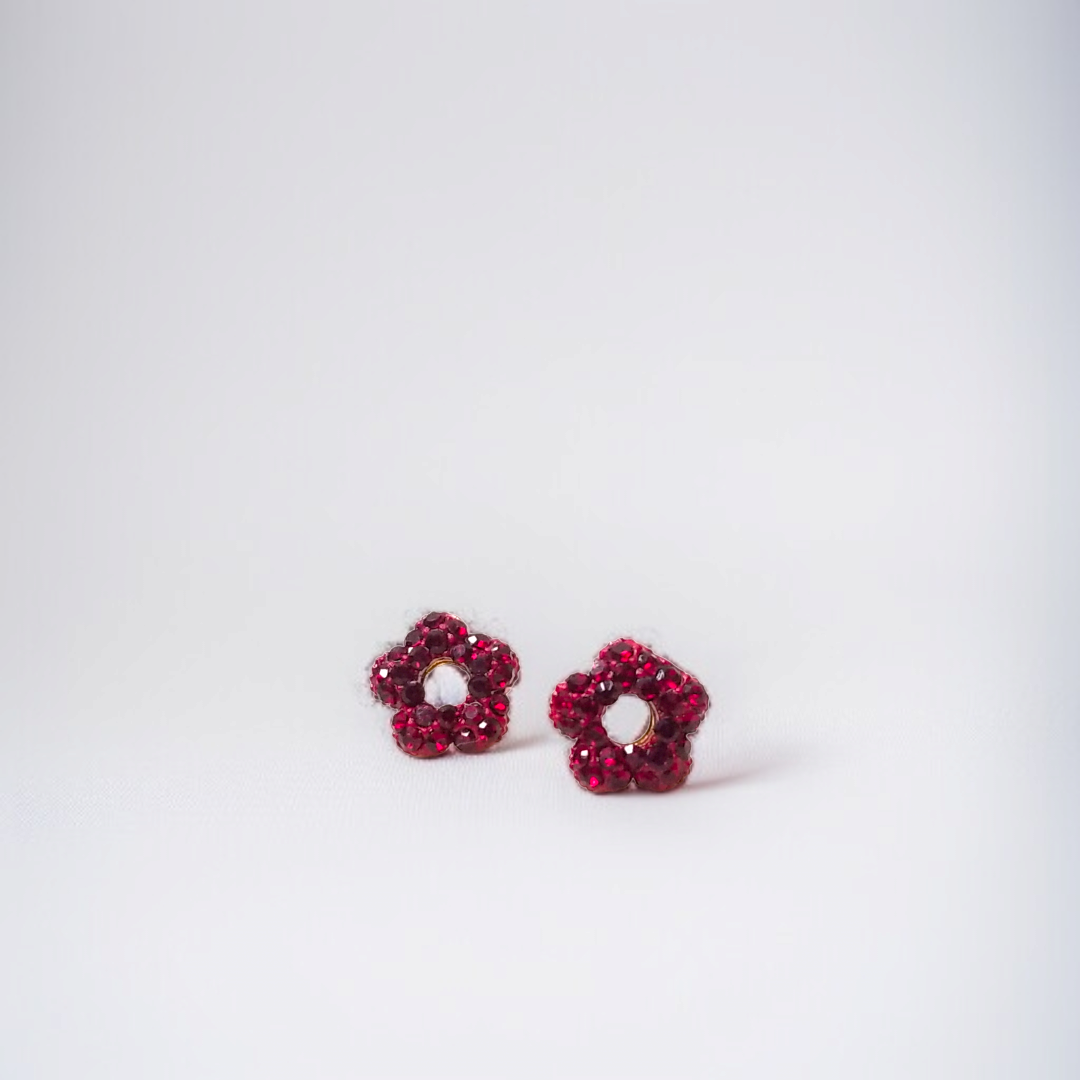 Crystal Flower Stud Earrings