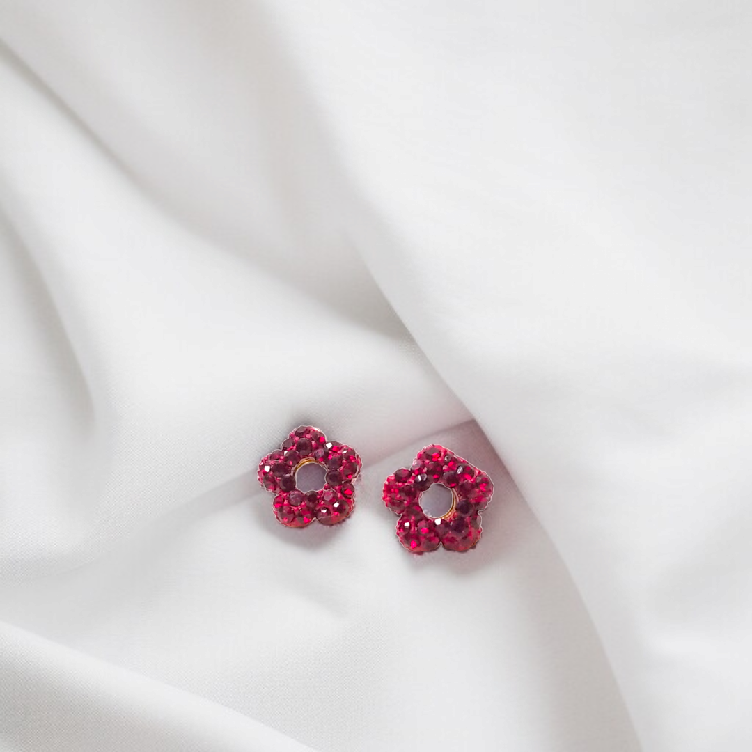 Crystal Flower Stud Earrings