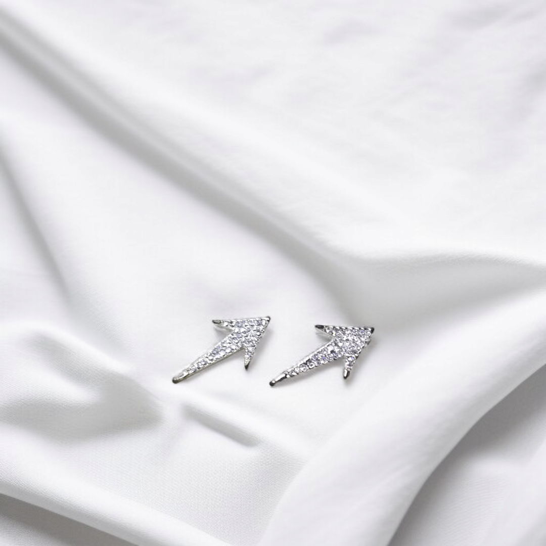 Diamond Pave Arrow Up Stud Earrings