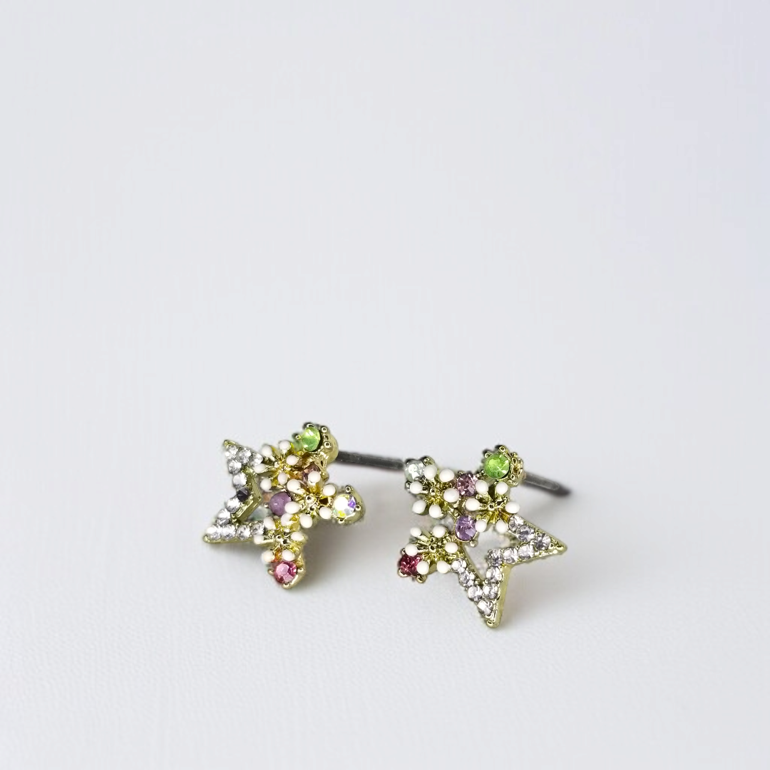 Flower & Star Stud Earrings