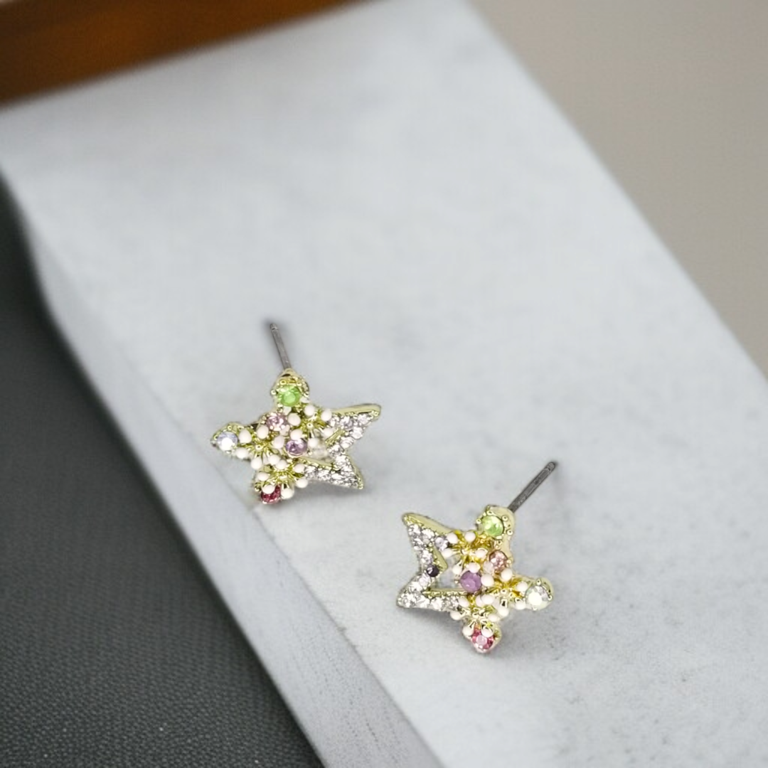 Flower & Star Stud Earrings
