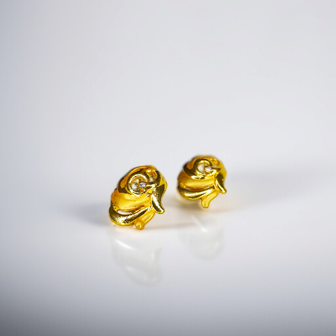 Abstract Golden Curl Earrings