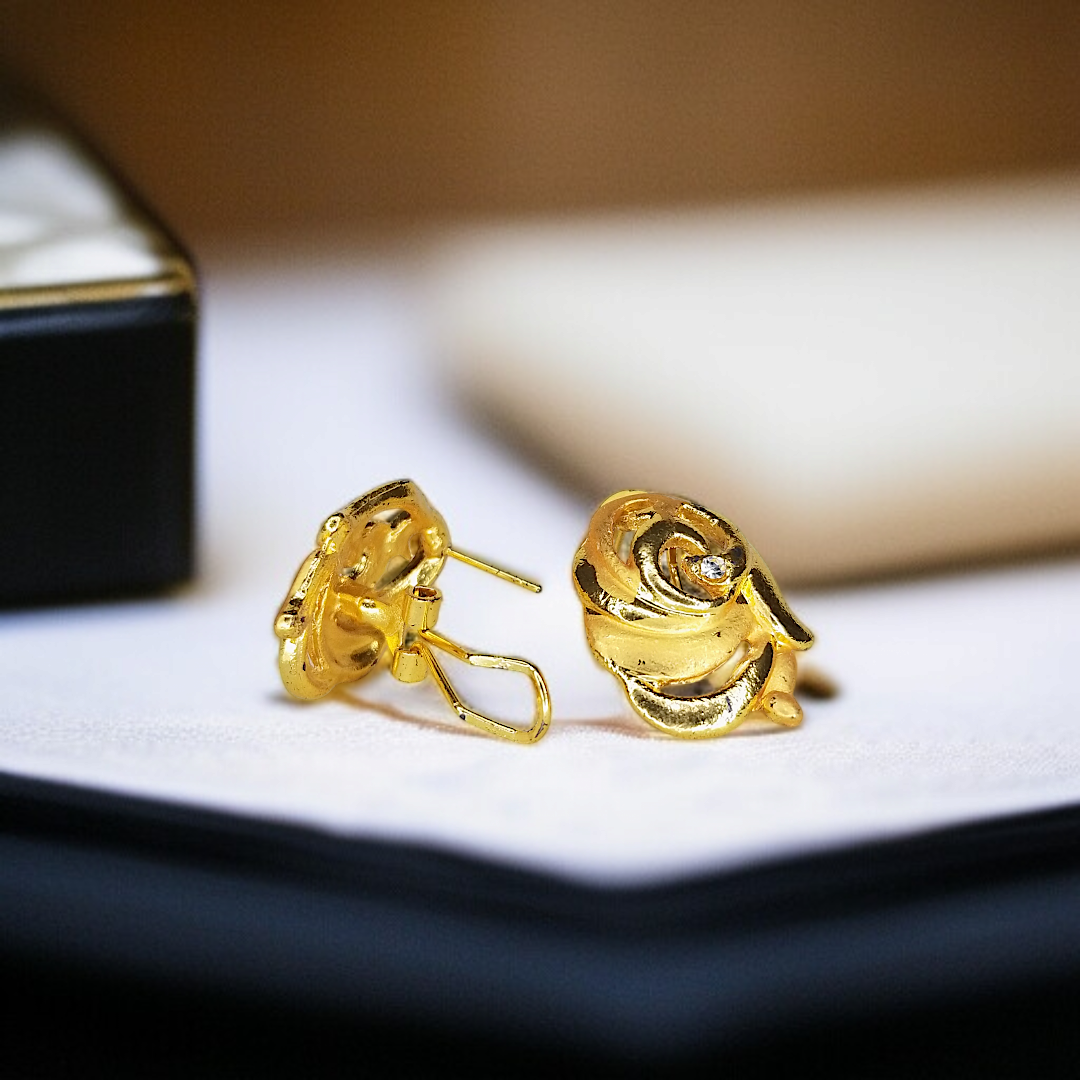 Abstract Golden Curl Earrings