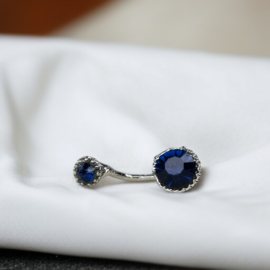 Blue Crystal Front-Back Earrings