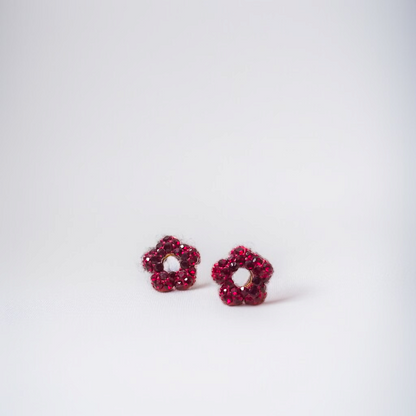 Crystal Flower Stud Earrings