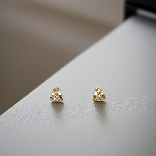 Gold Caged Crystal Stud Earrings