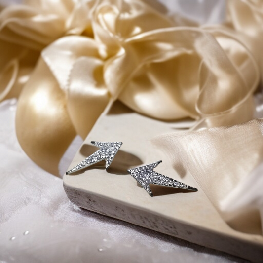Diamond Pave Arrow Up Stud Earrings