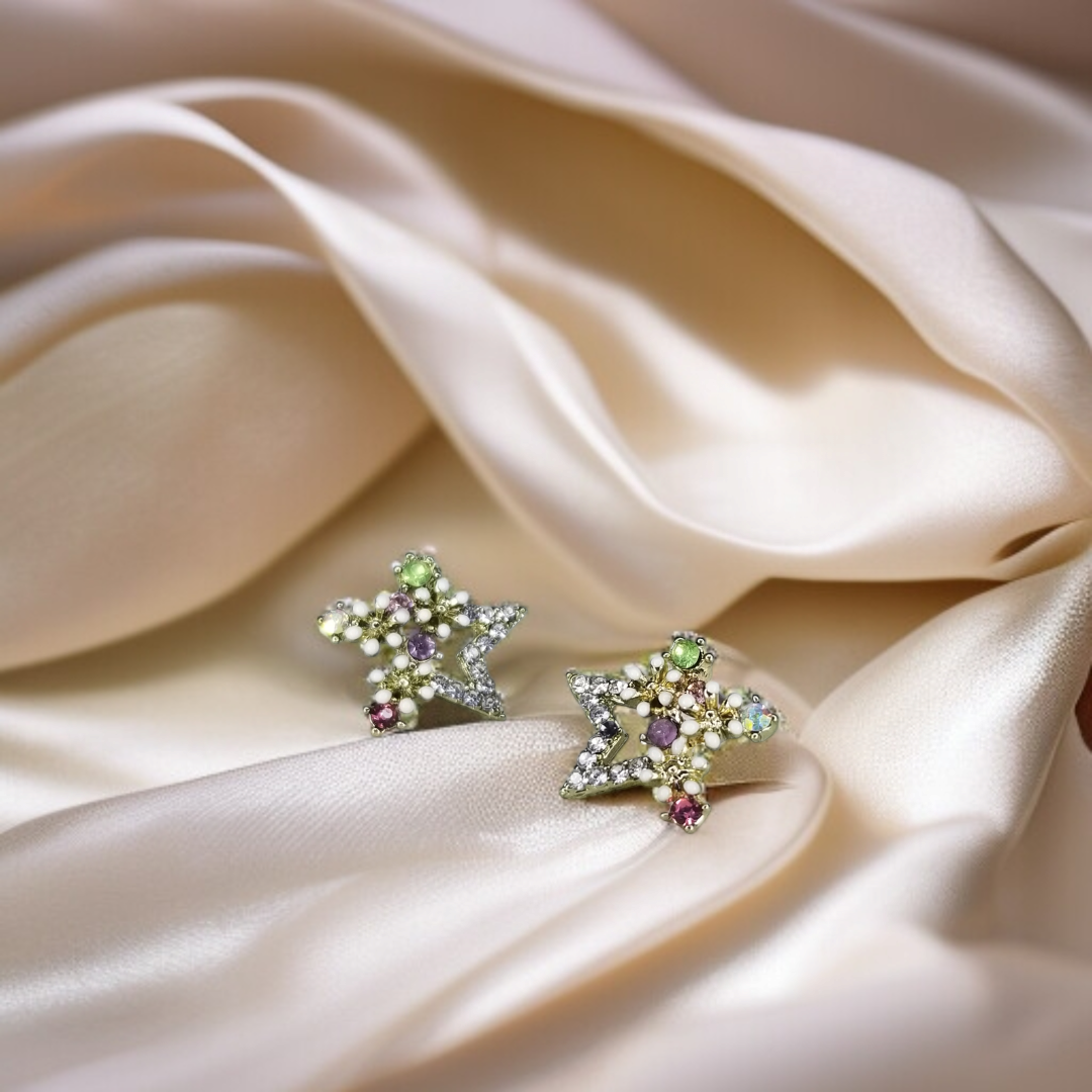 Flower & Star Stud Earrings