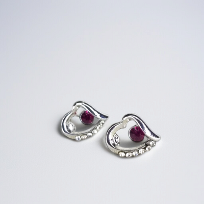Heart Gemstone Earrings