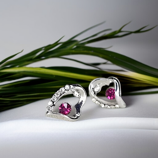 Heart Gemstone Earrings