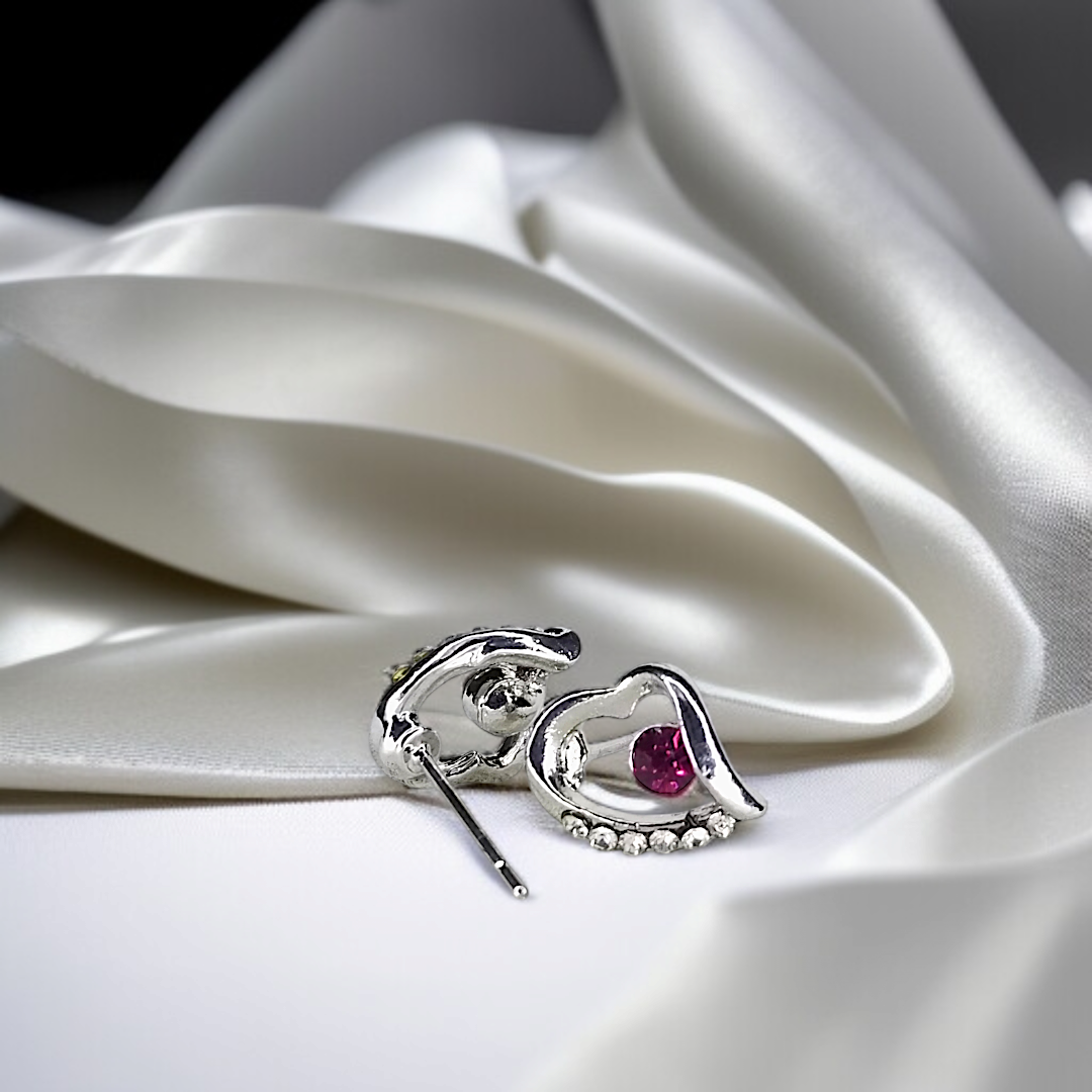 Heart Gemstone Earrings