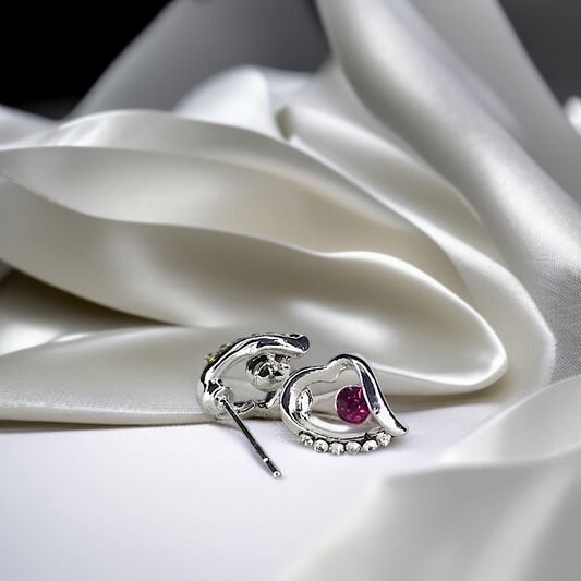 Heart Gemstone Earrings