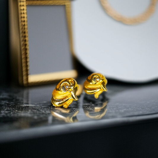 Abstract Golden Curl Earrings