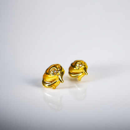 Abstract Golden Curl Earrings