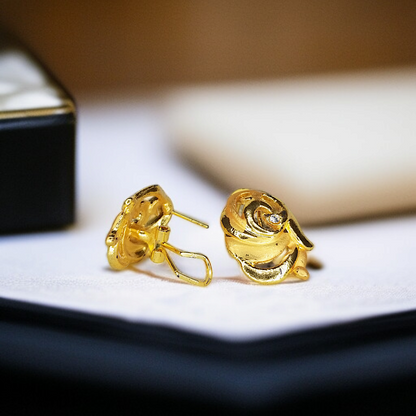 Abstract Golden Curl Earrings
