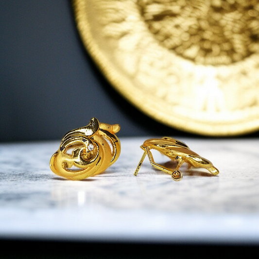 Abstract Golden Curl Earrings