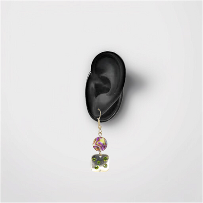 Gold Tone & Colorful Crystal Dangles