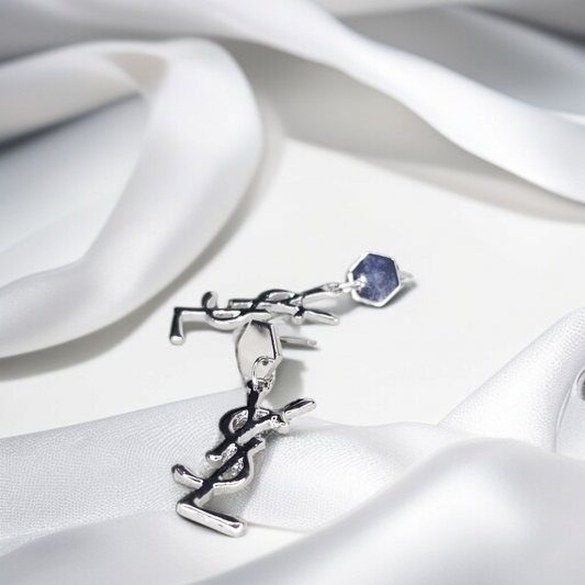 Hexagon & Monogram-Inspired Statement Earrings