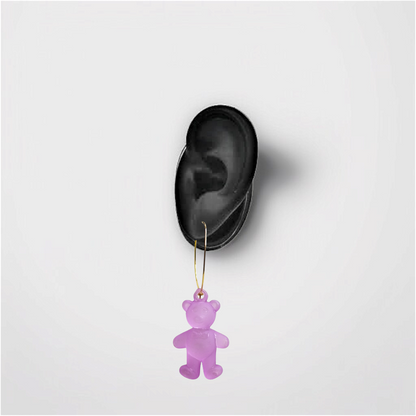 Playful Translucent Jelly Bear Hoops