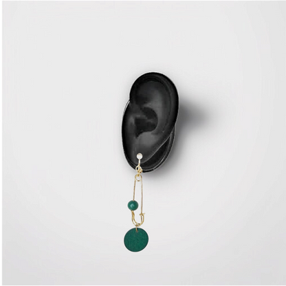 Chic Green Drop Earrings by Celvyn