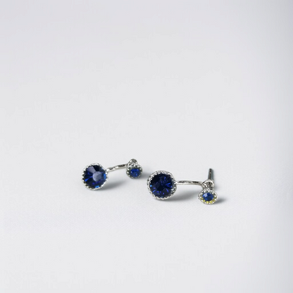Blue Crystal Front-Back Earrings