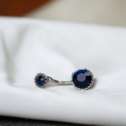 Blue Crystal Front-Back Earrings